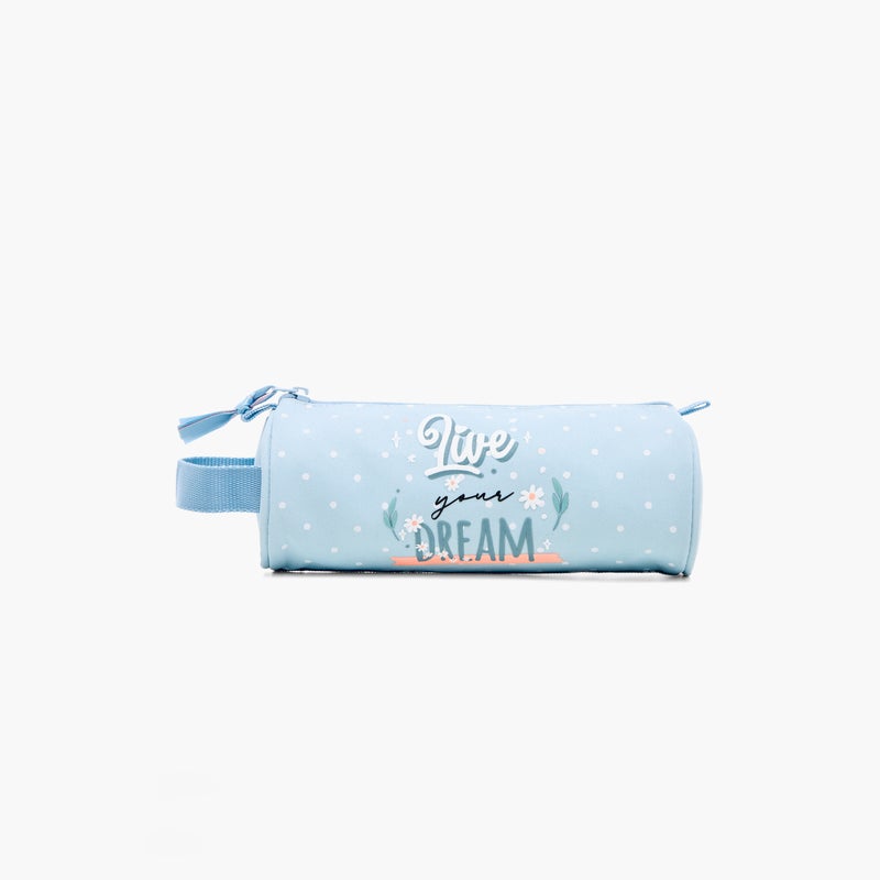 Roll road Pouch - Live your Dreams - 1 Cmprt -Printed (Polyester) Blue \ 23X9X9Cm - Image 1